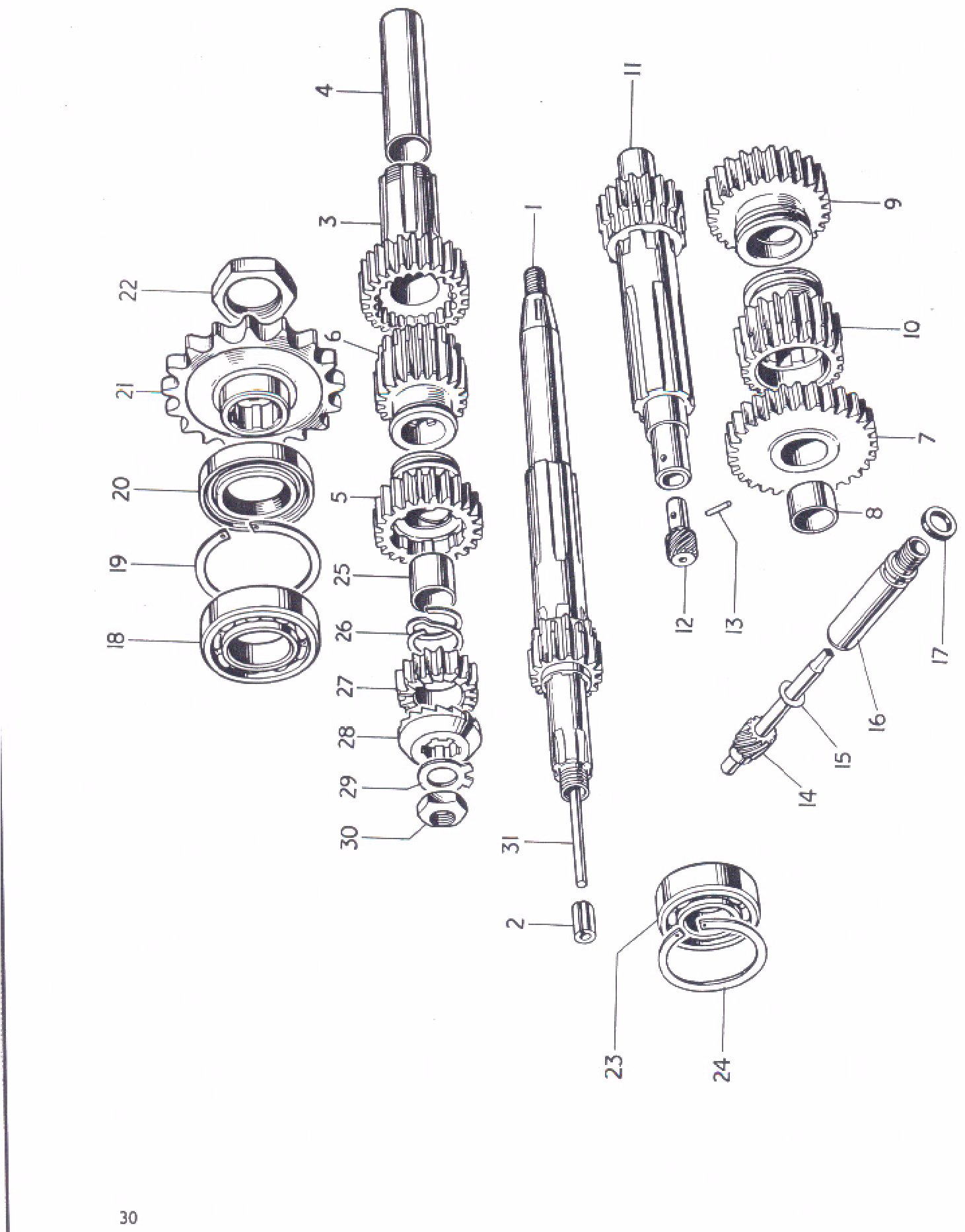 GEARBOX SHAFTS AND GEARS