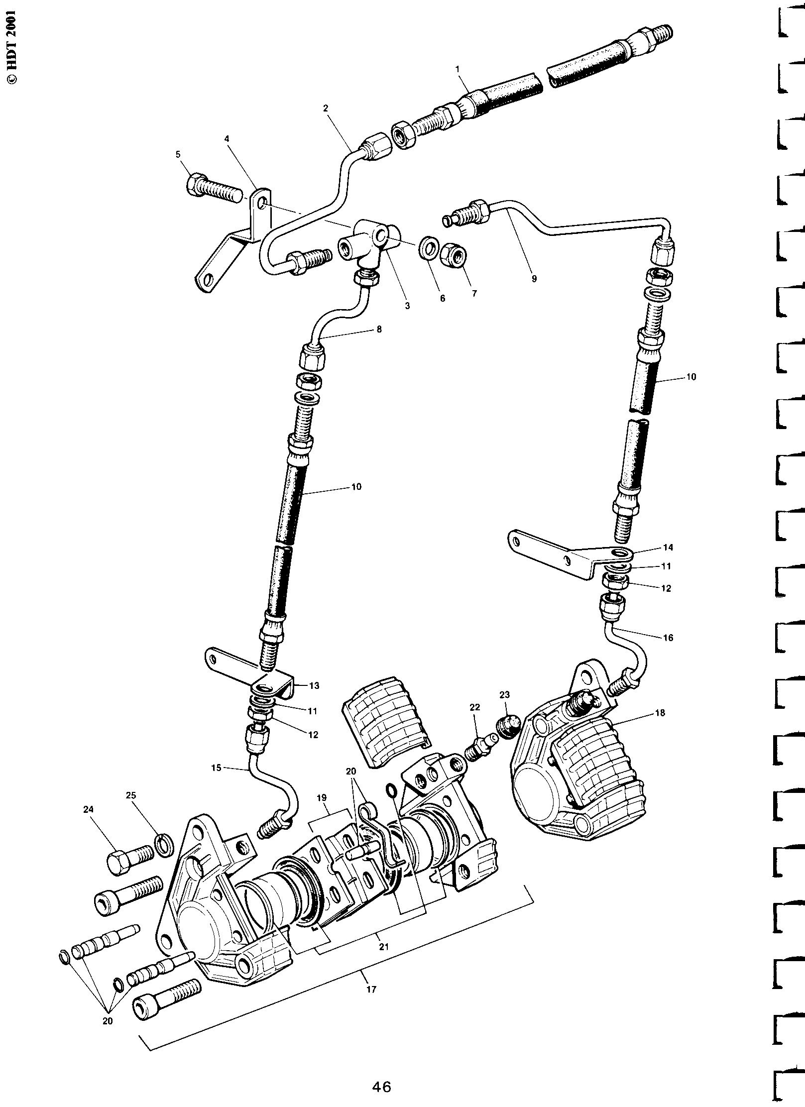 Brake pipe - top yoke to 3 way junction block