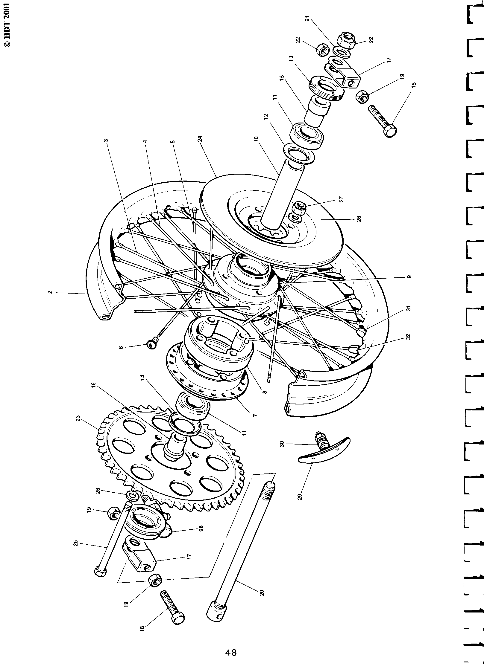 AXLE. REAR WHEEL