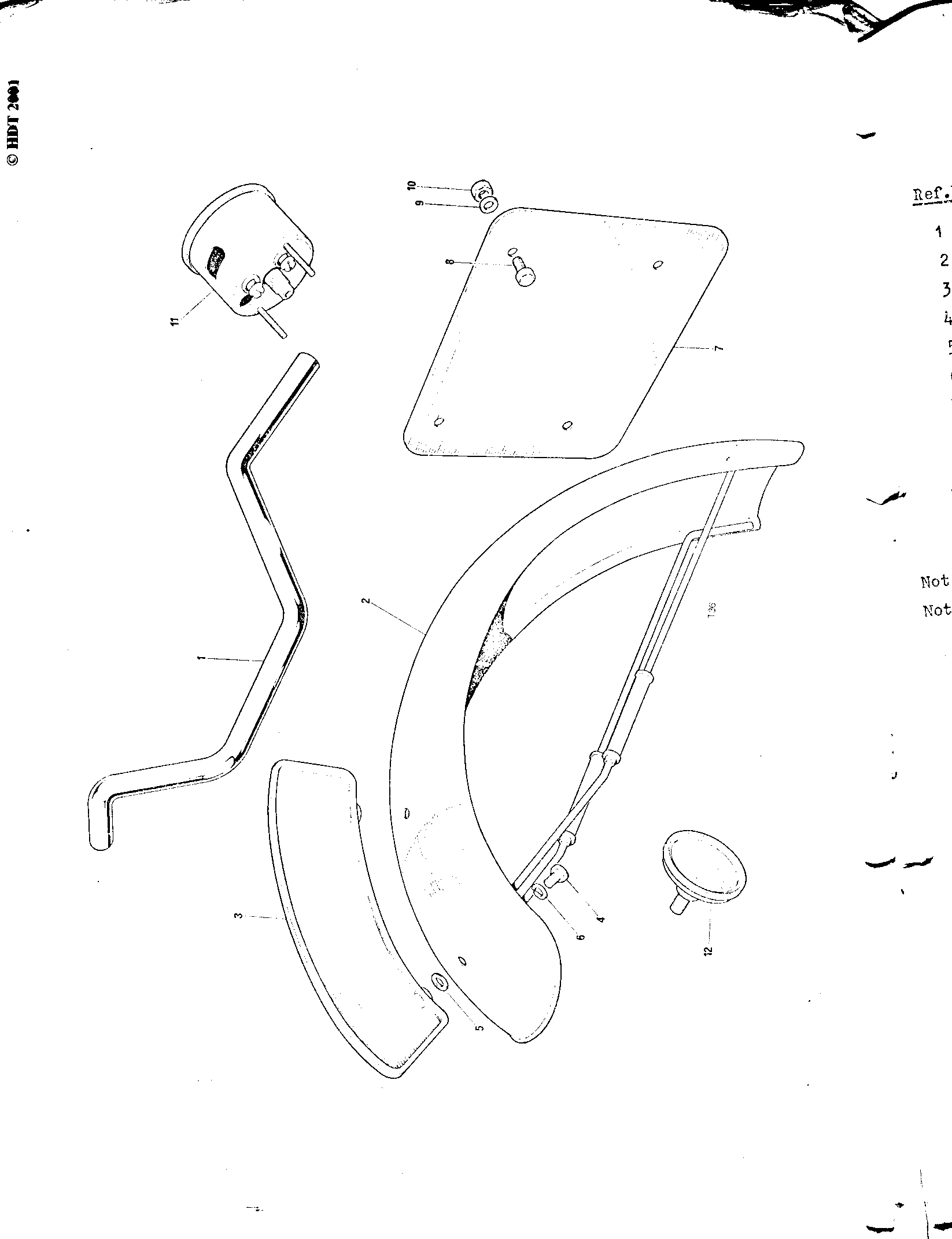 Rear number plate bracket - R.H.
