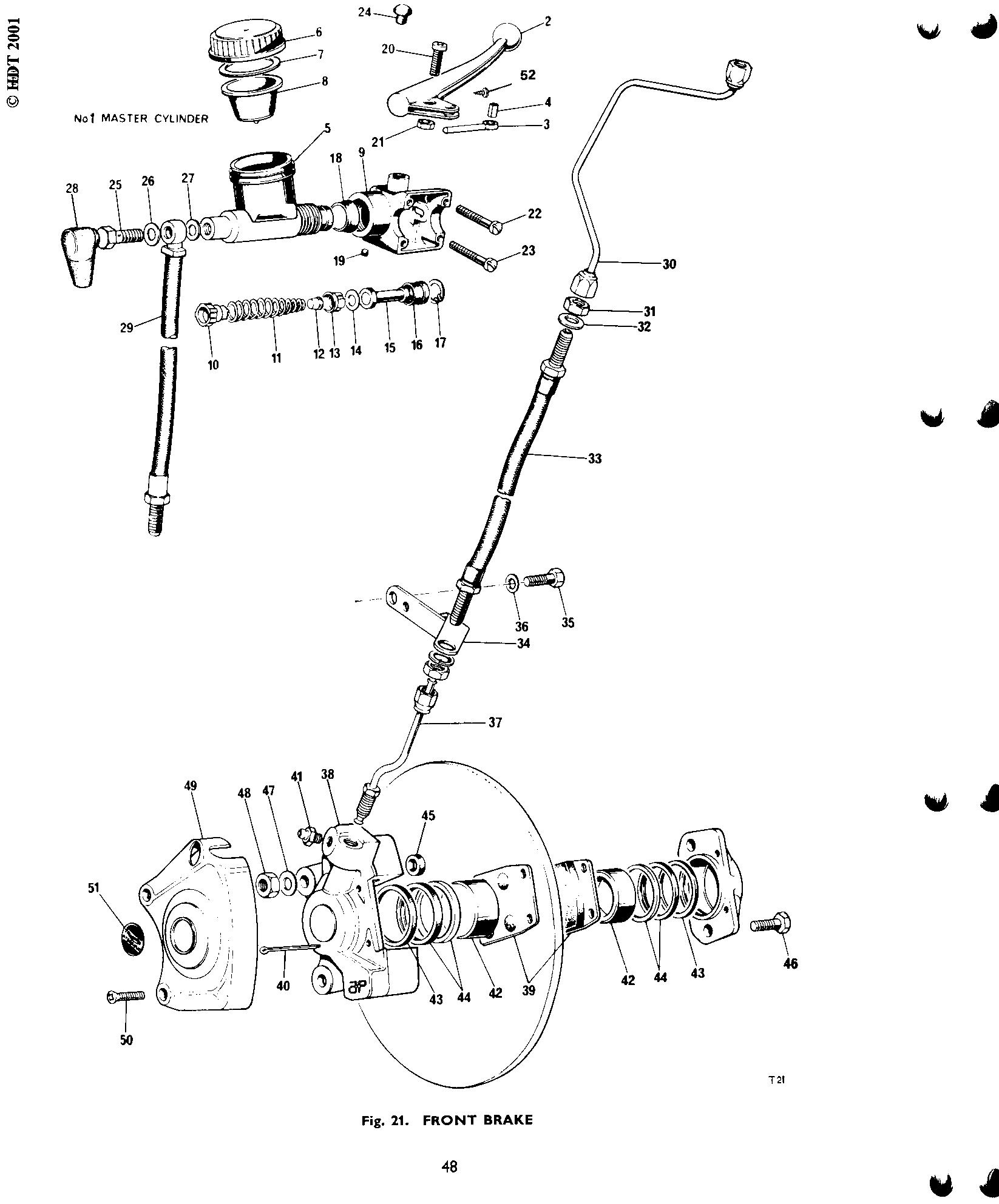 Hose, master cylinder to top yoke (60-4176)