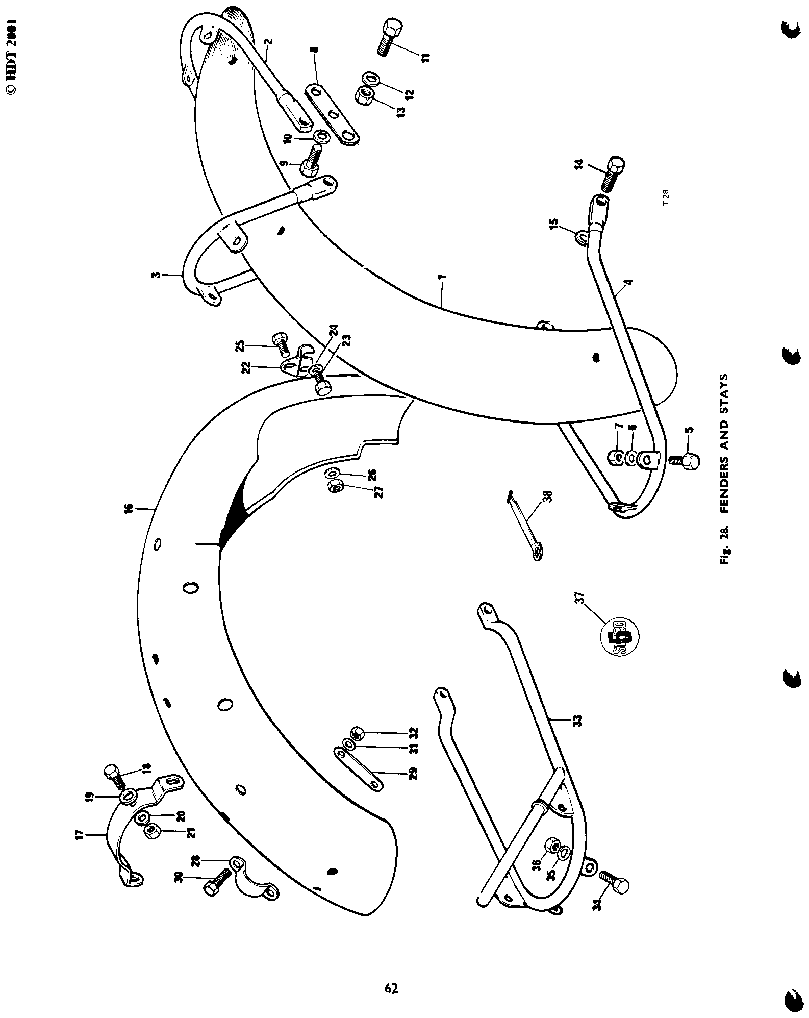 Rear Fender, long. (Germany, Sweden, Finland, Switzerland, Denmark)