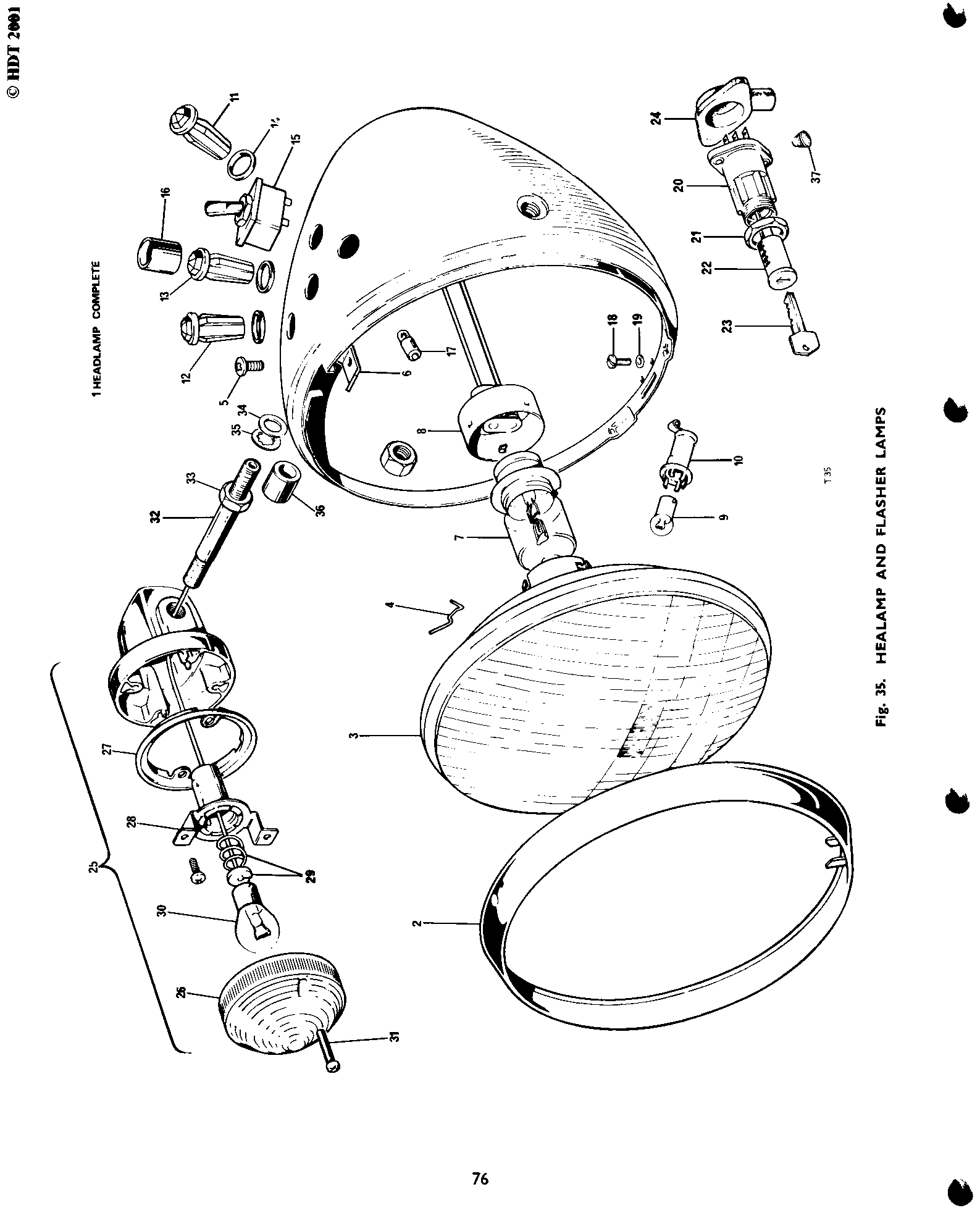 Stanchion, flasher lamp, rear (19-1369)